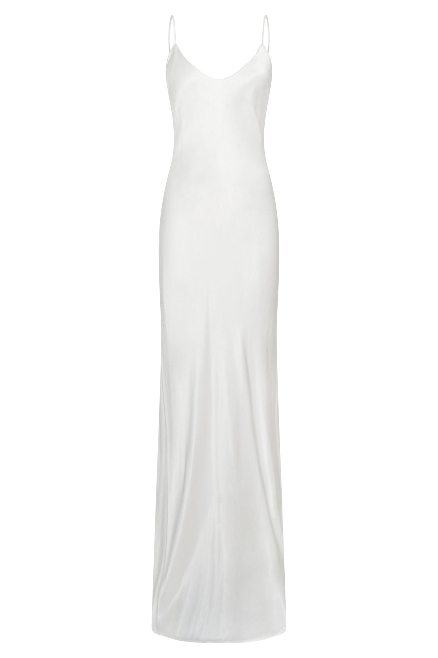 Kailey Low Back Maxi Dress With Detachable Bow Train - White