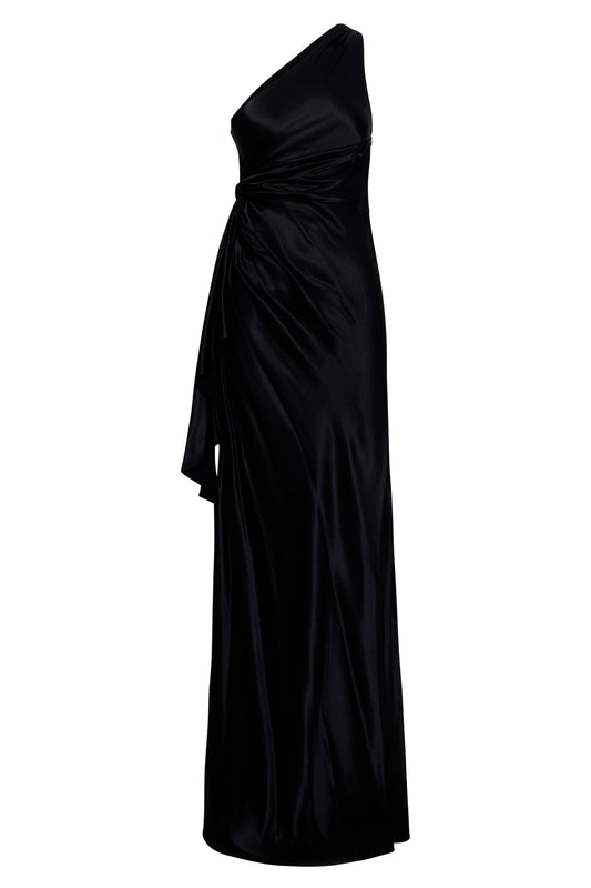 Calliope One Shoulder Maxi Dress - Black