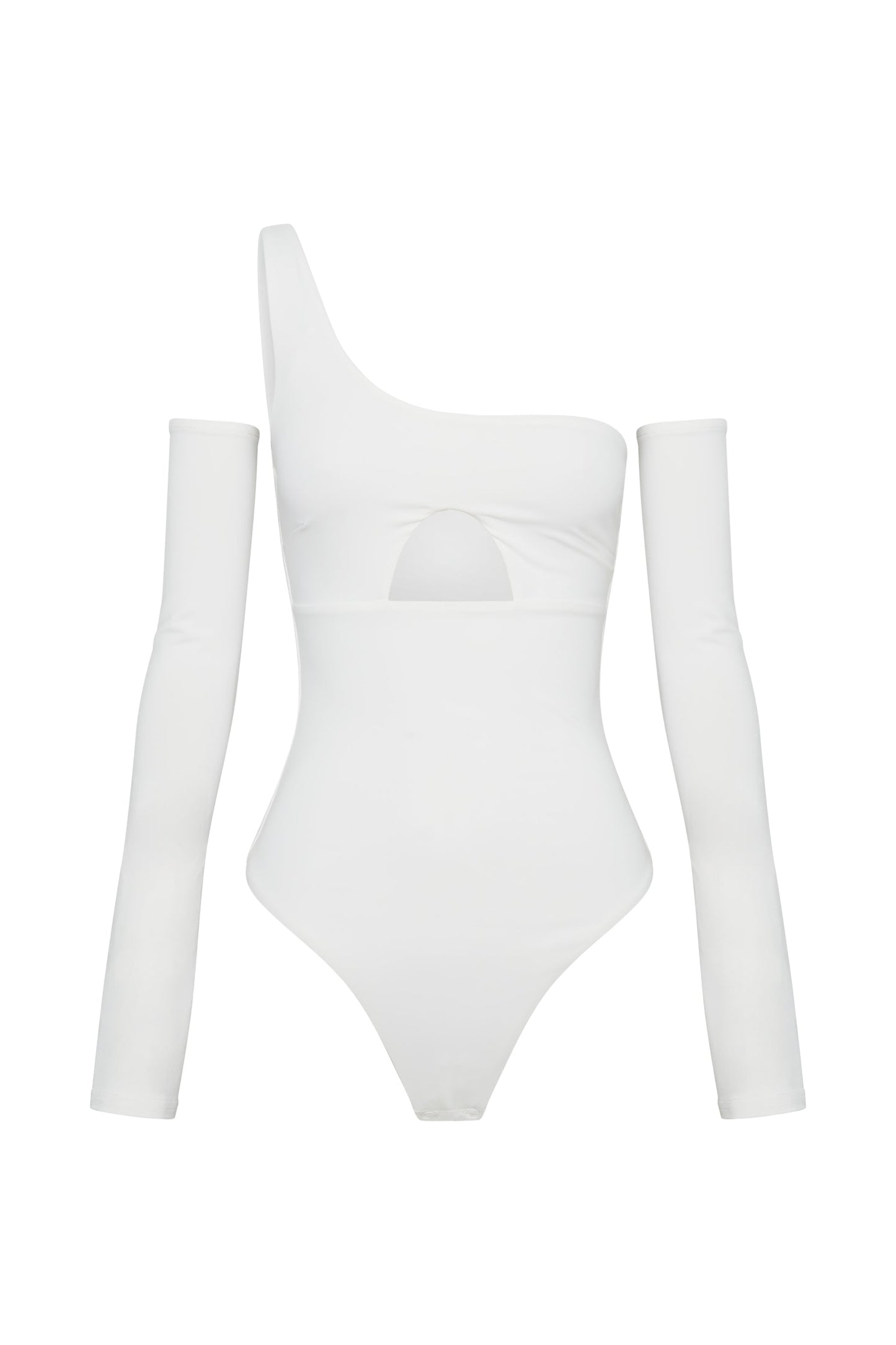 Lexi One Shoulder Cut Out Bodysuit - White