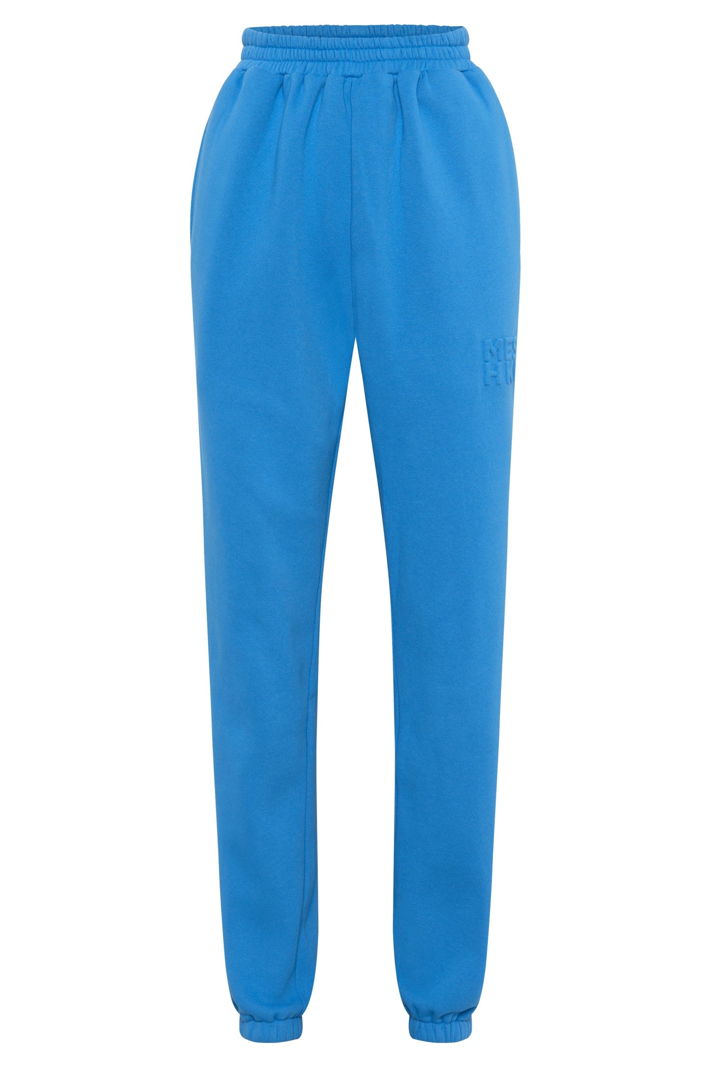 Emery Embossed Fleeceback Joggers - Blue