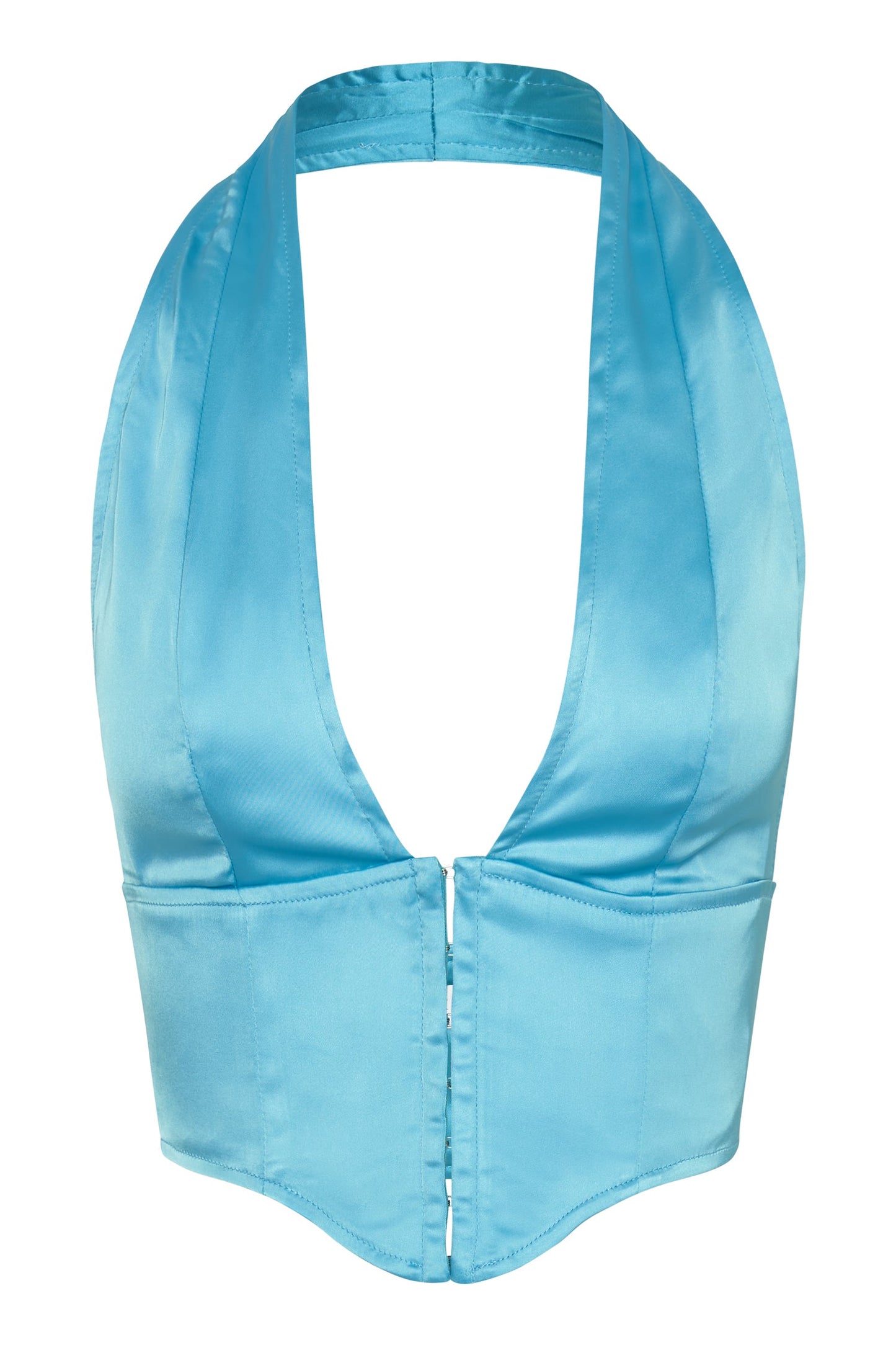 Mallory Satin Corset Top - Aquamarine