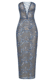 Harriet Sequin Maxi Dress - Blue