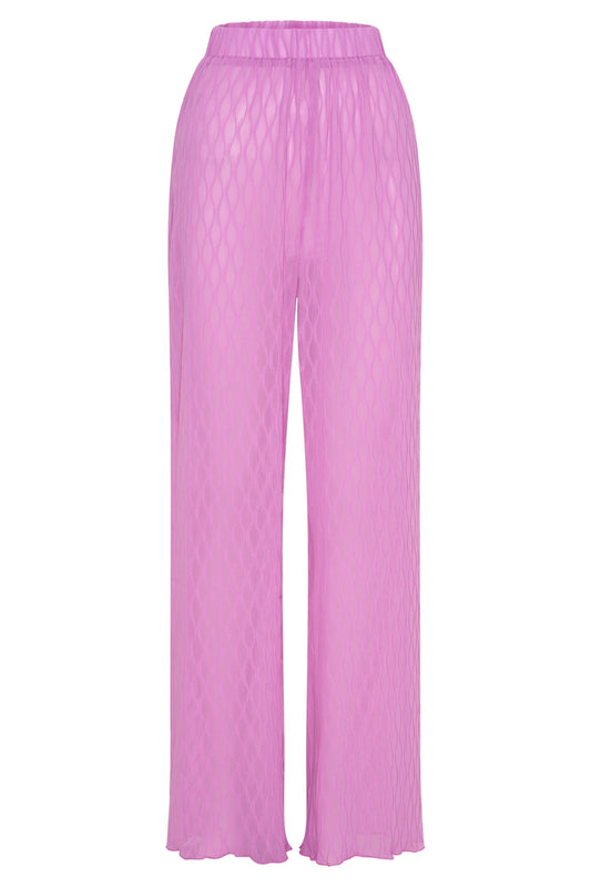 Karla Wave Pleat Pant - Rose Pink