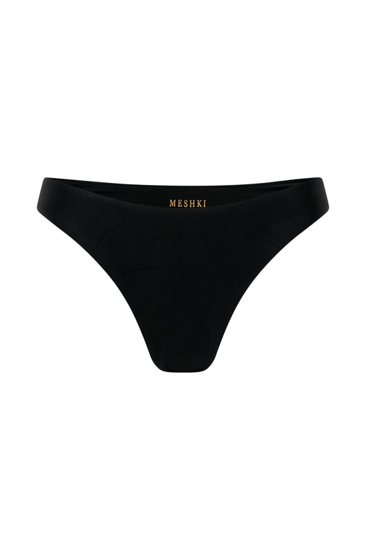 Rosie Recycled Nylon Cheeky Cut Bikini Bottoms - Black