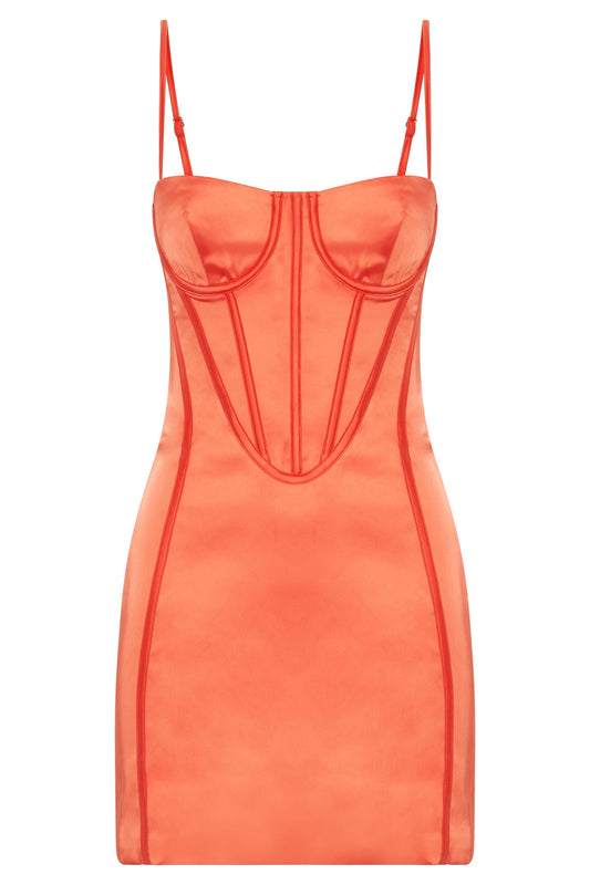 Bridget Corset Mini Dress - Coral