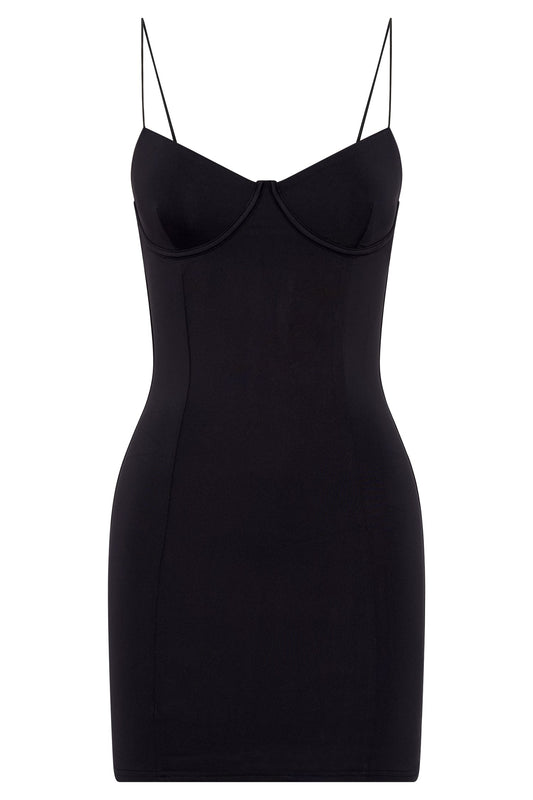 Misty Contour Mini Dress - Black