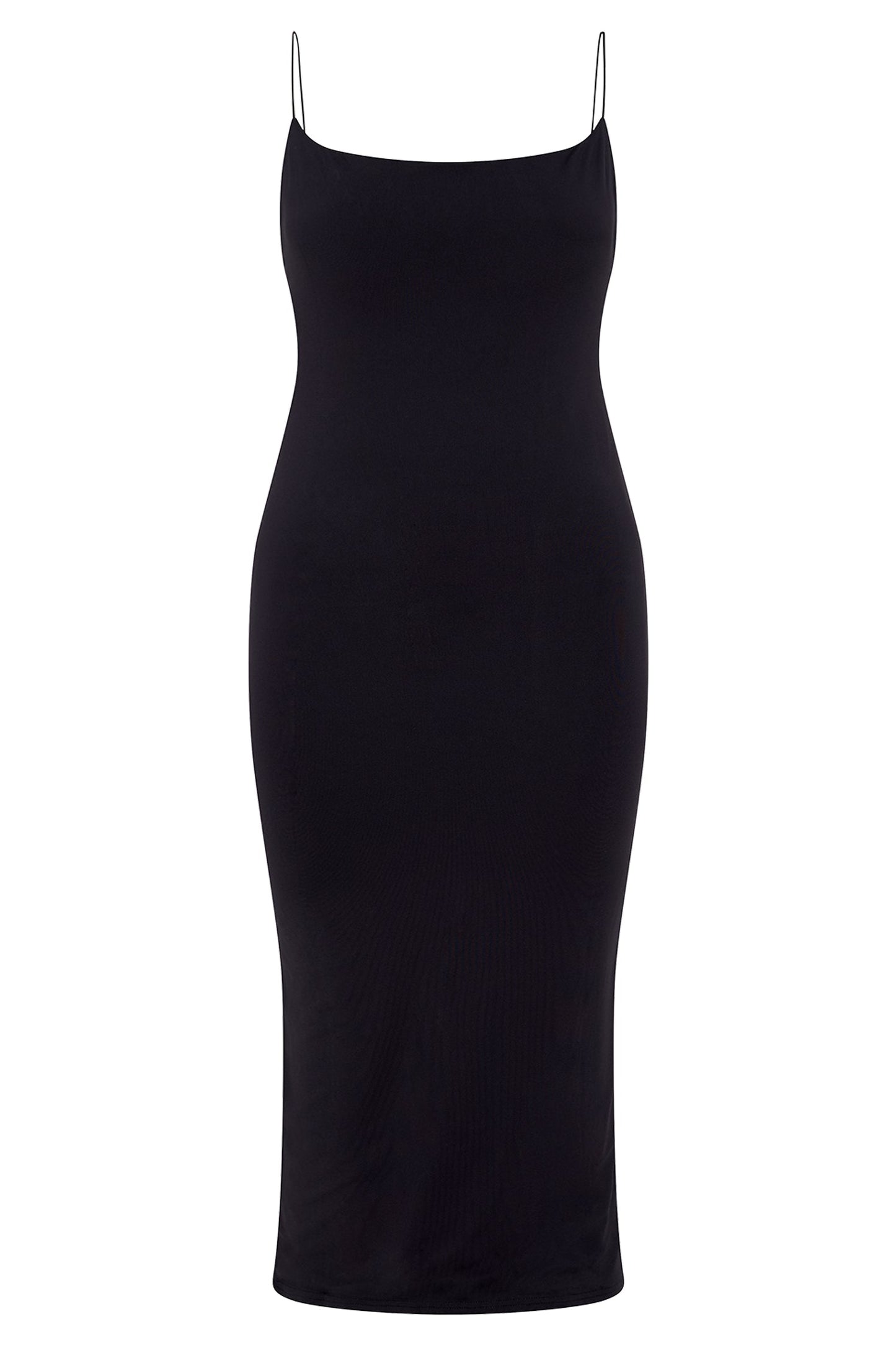 Lexia Scoop Low Neck Midi Dress - Black