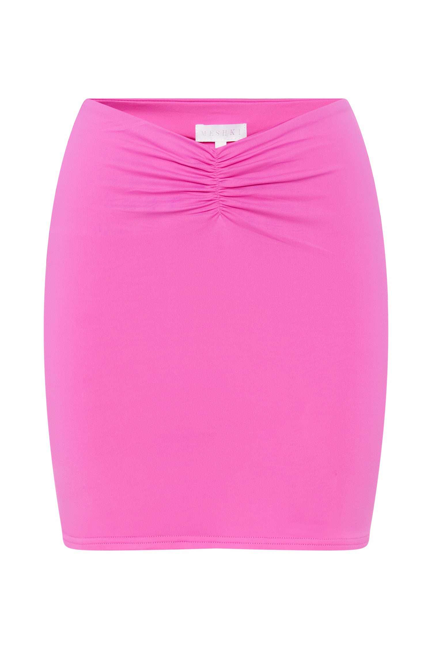 Kara Ruched Front Mini Skirt - Bubblegum Pink #7
