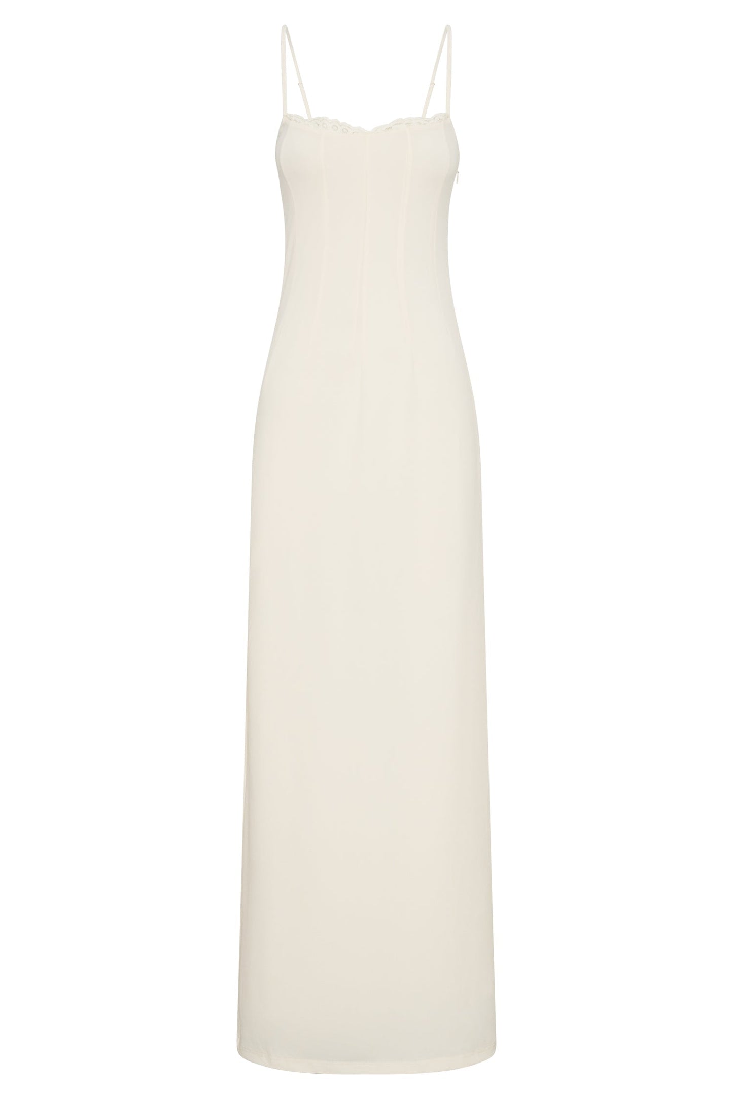 Amorette Lace Trim Maxi Dress - Bone