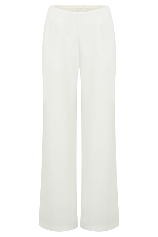 Estee Split Lace Pants - White