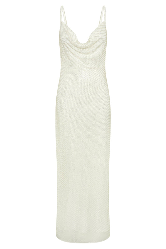 Marise Sequin Gown - White