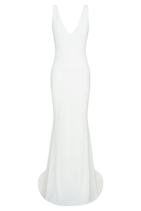 Kyla Low Back Gown - White