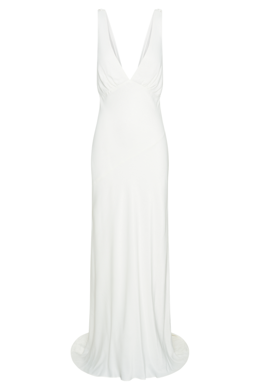 Amanza Maxi Dress With Cowl Back - White