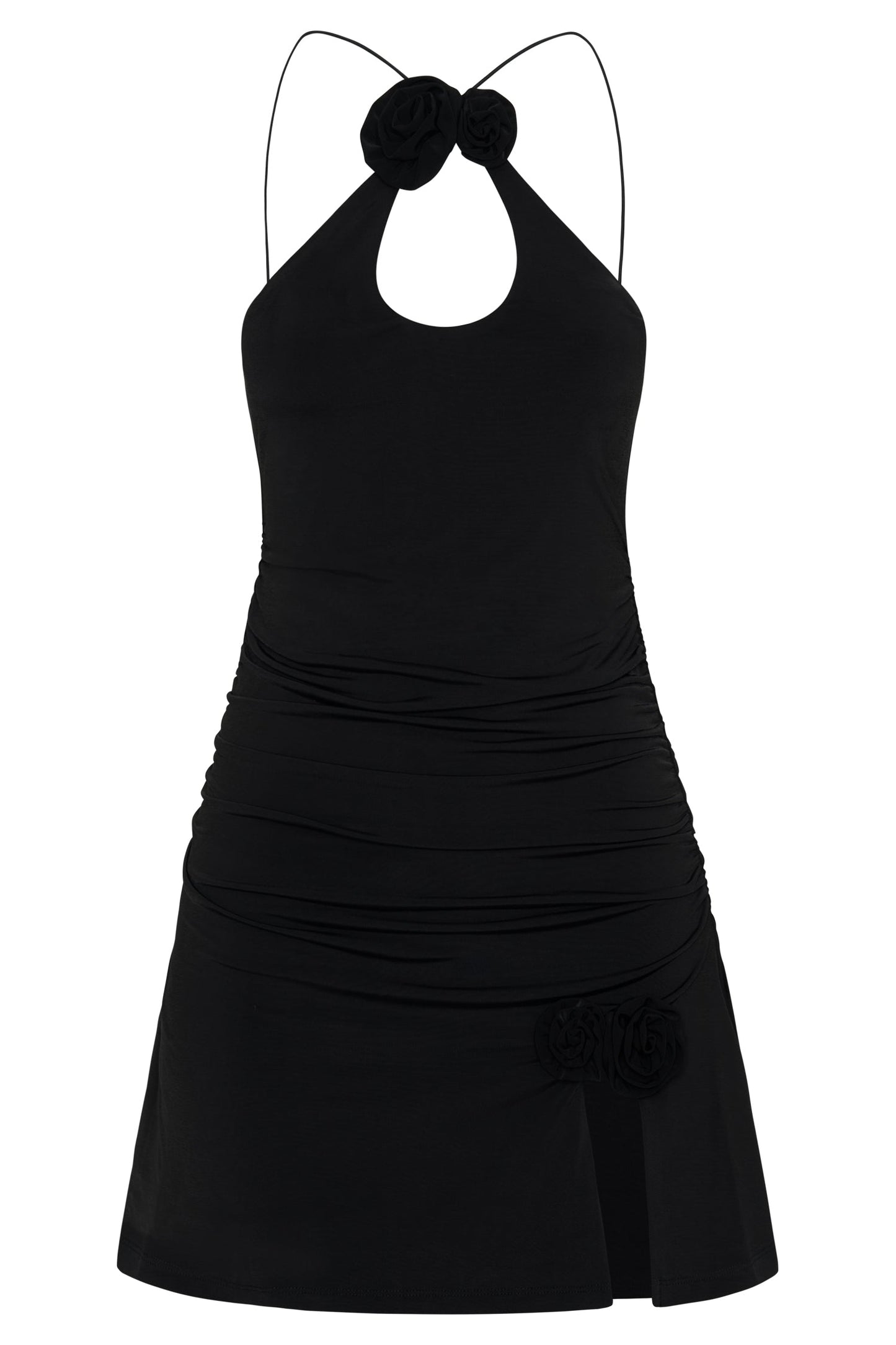 Adeline Rose Halter Mini Dress - Black