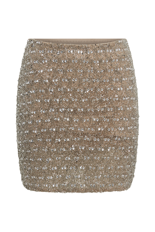 Eva Embellished Mini Skirt - Silver