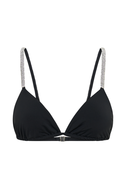 Finley Diamante Band Recycled Bikini Top - Black