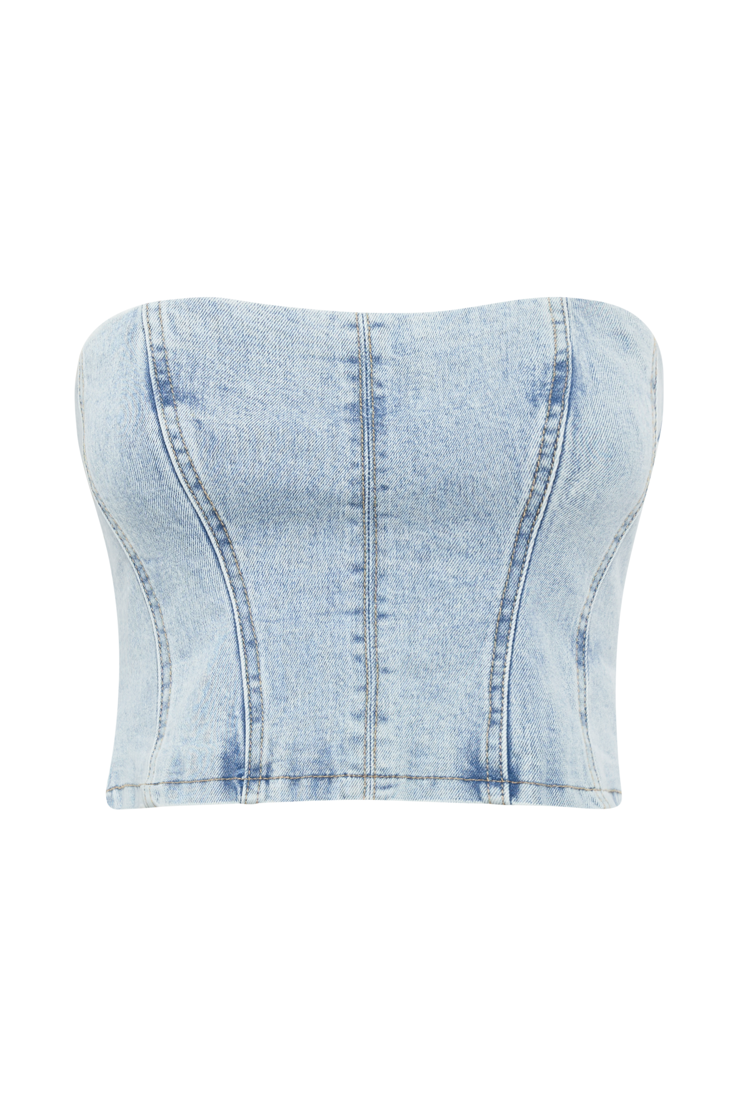 Jordana Denim Tube Top - Light Blue