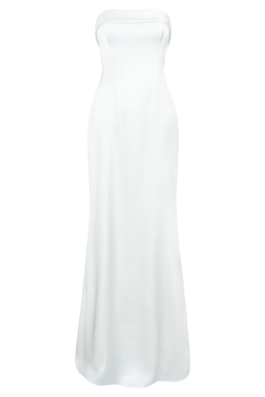 Kaitlin Strapless Gown - White