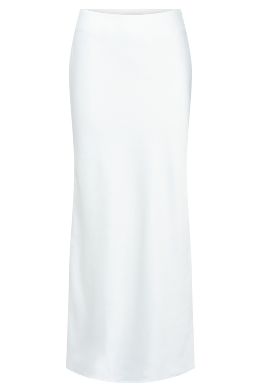 Missy Maxi Satin Skirt - White