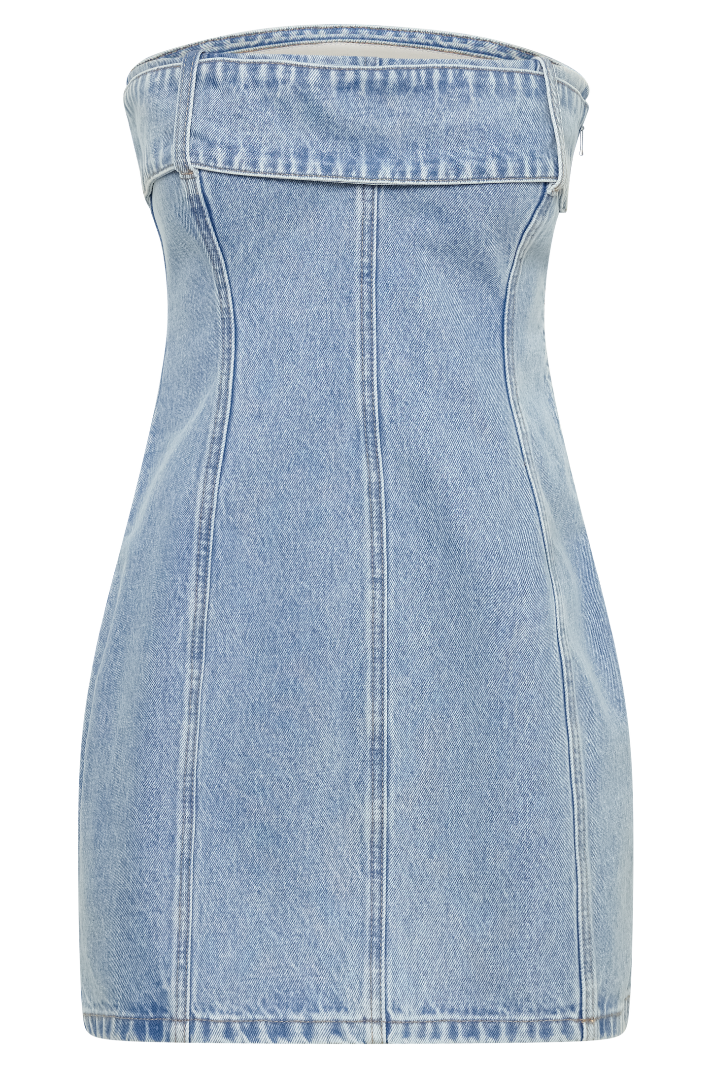 Teddi Denim Mini Dress - Mid Blue