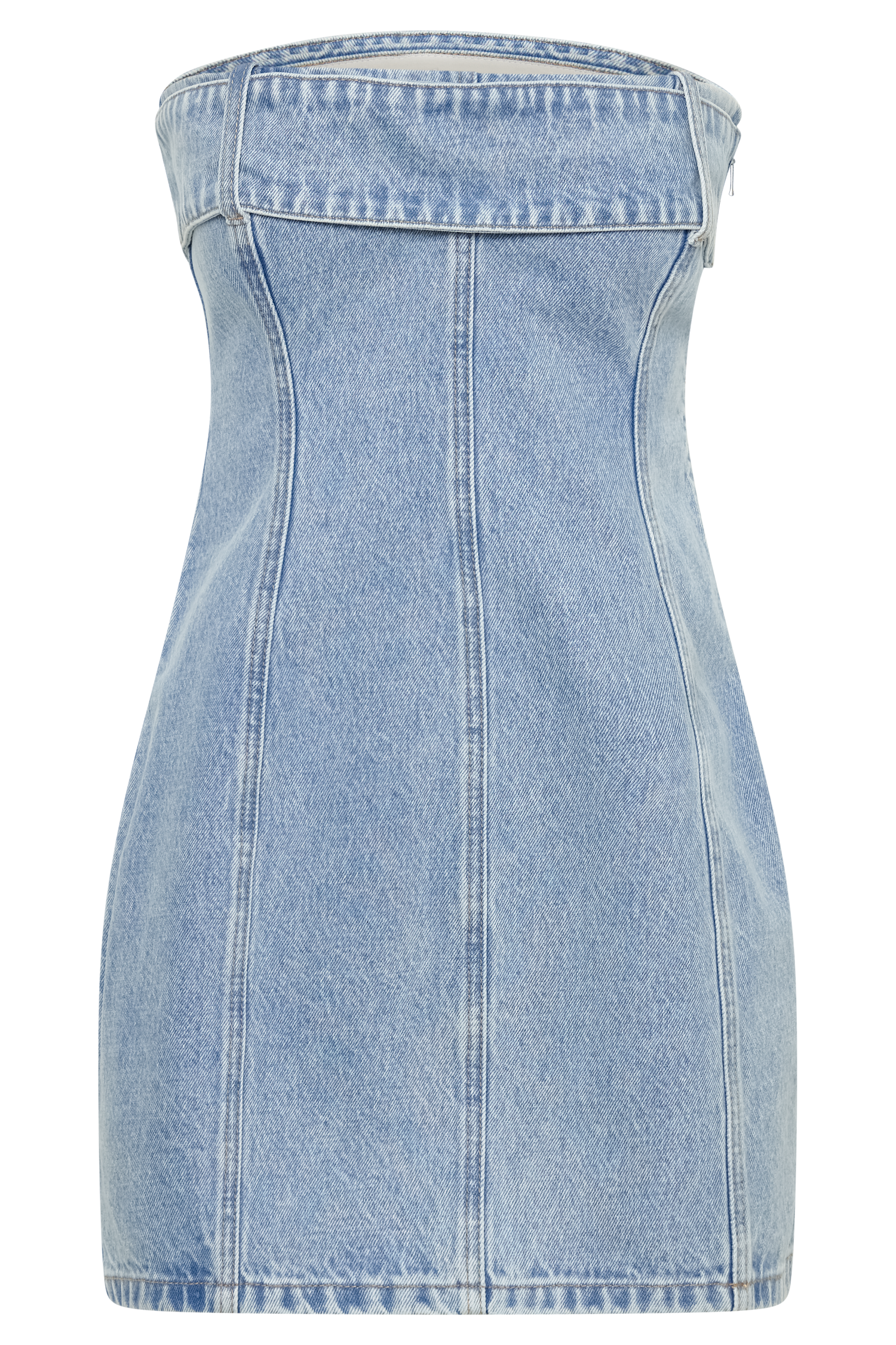 Teddi Denim Mini Dress - Mid Blue #8