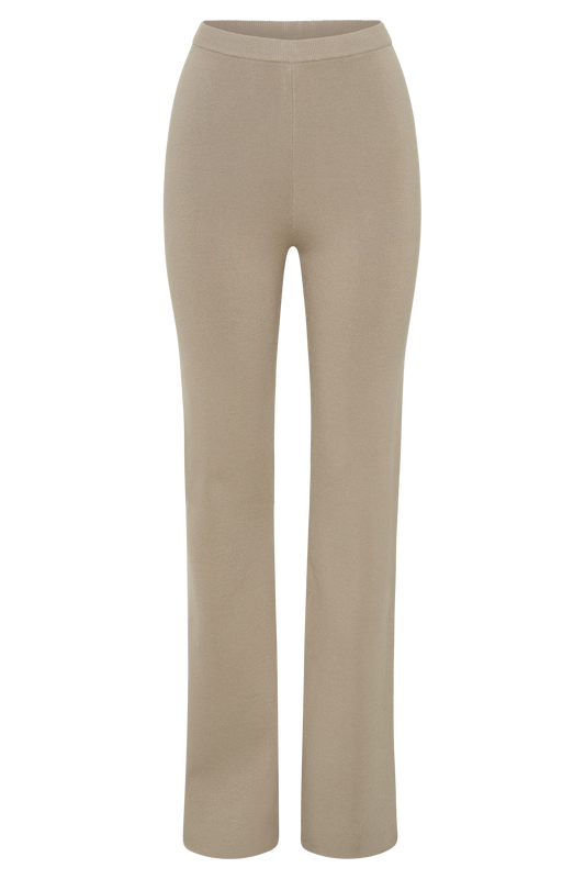 Rosetta Flare Knit Pants - Taupe