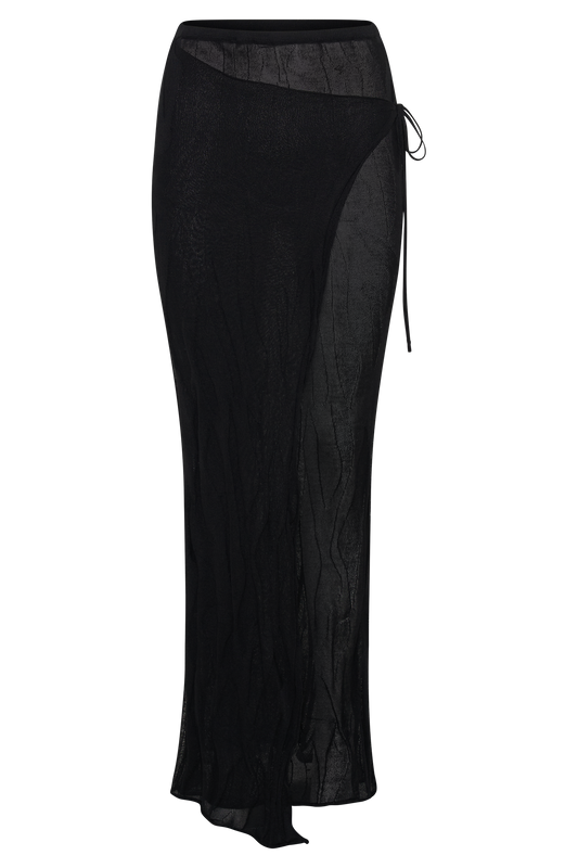 Akari Knit Maxi Skirt - Black