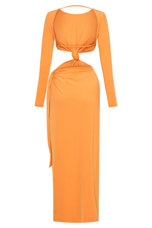 Kiandra Slinky Knot Maxi Dress - Orange