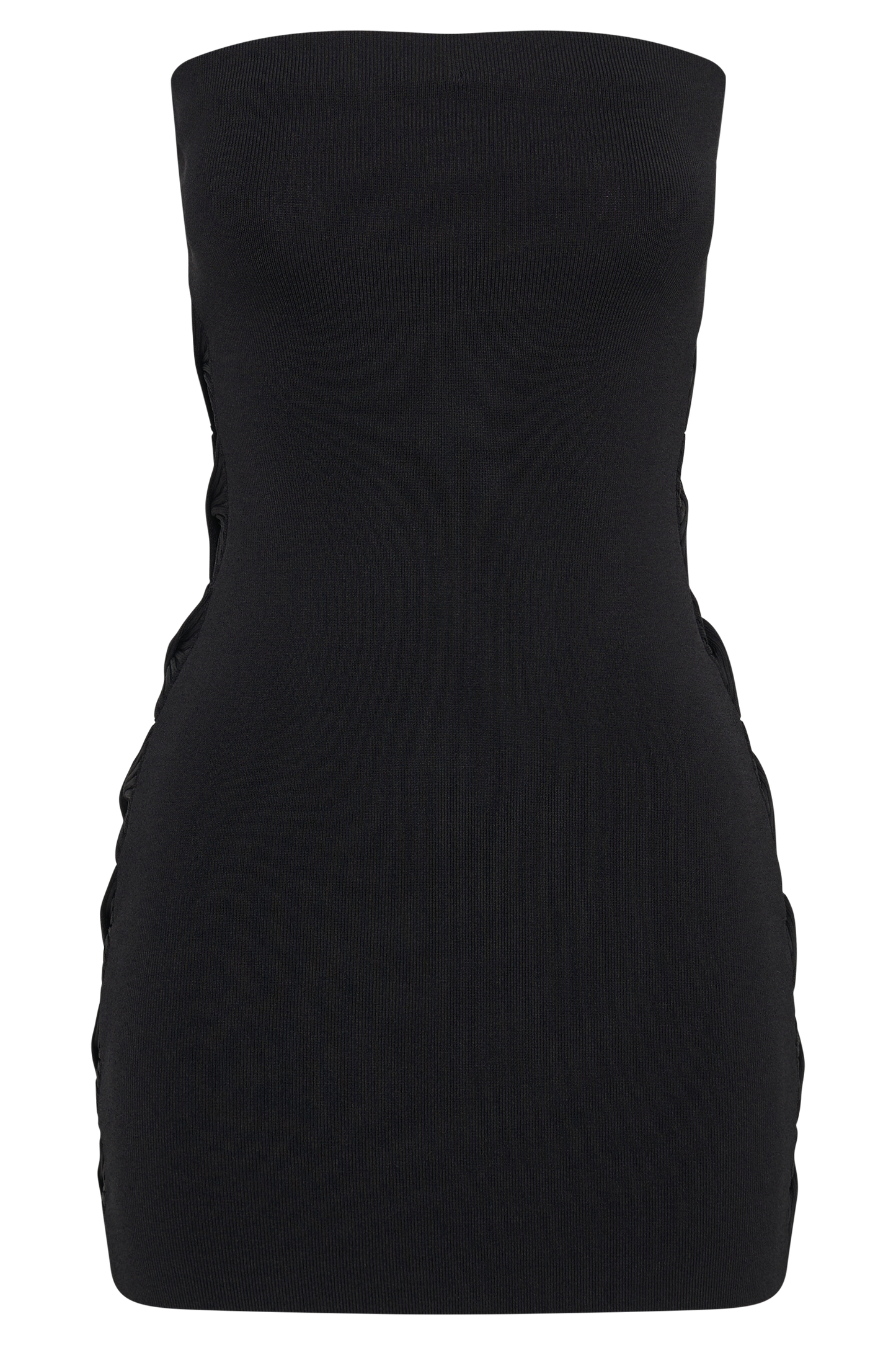 Maisy Strapless Knit Twist Mini Dress - Black