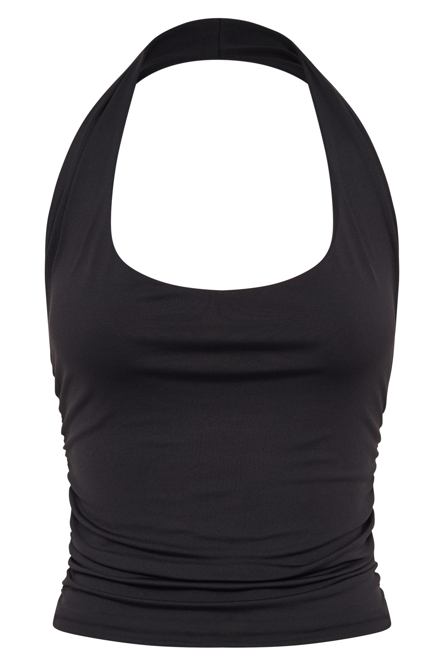 Marie Recycled Nylon Halter Top - Black