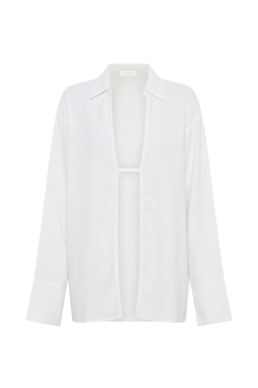 Tasha Oversized Linen Shirt - White