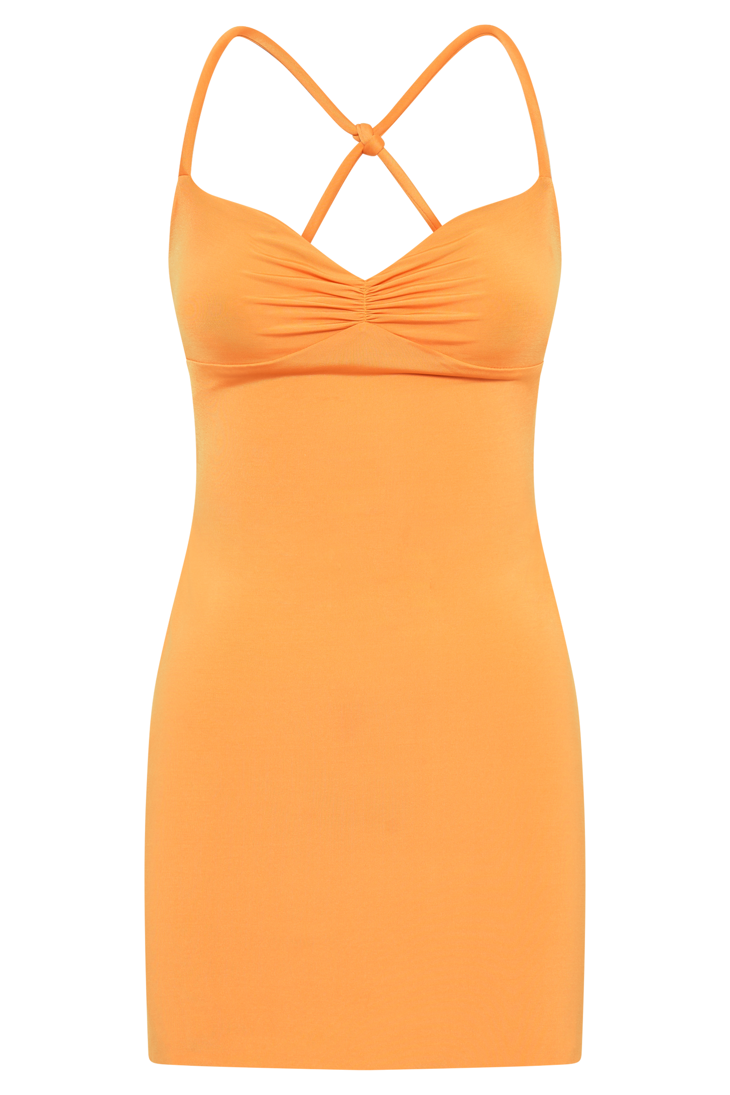 Amirah Slinky Backless Mini Dress - Orange