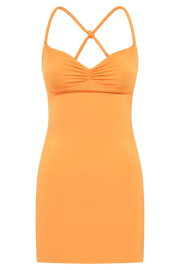 Amirah Slinky Backless Mini Dress - Orange