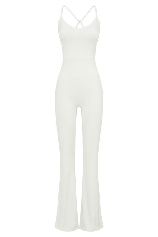 Brinley Slinky Jersey Jumpsuit - White