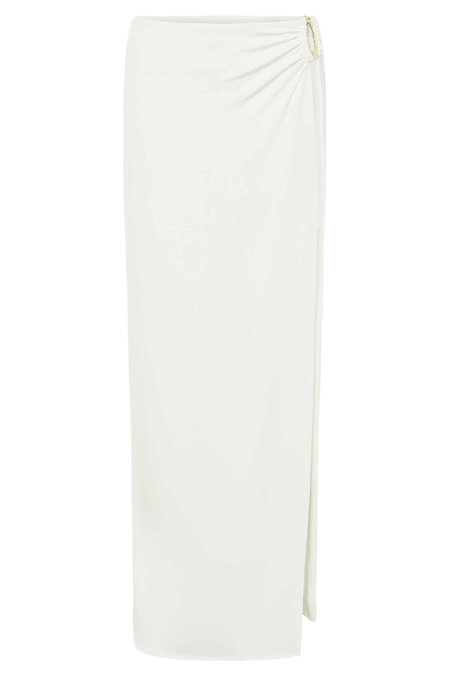 Suri Slinky Maxi Skirt With Gold Hardware - White #9