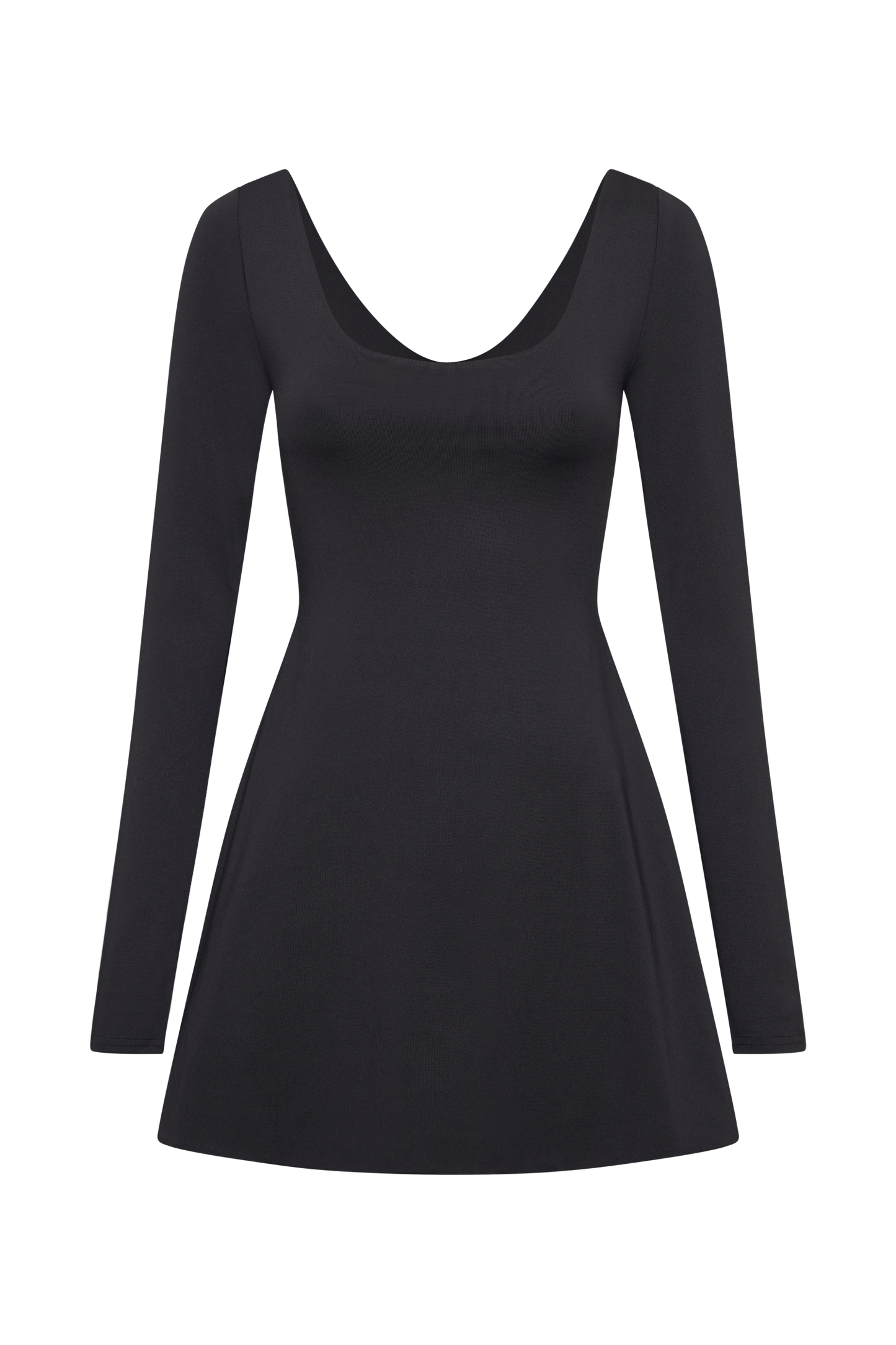 Renee Recycled Nylon Long Sleeve Mini Dress - Black