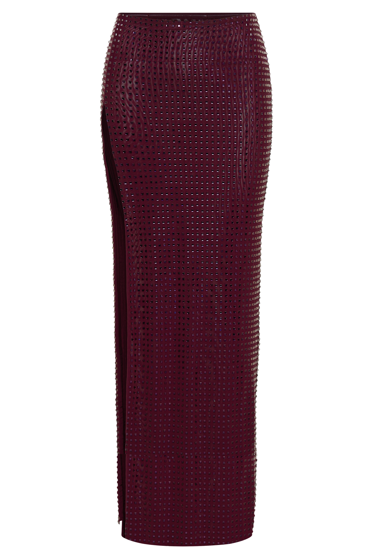 Ellery Square Diamante Maxi Skirt - Berry