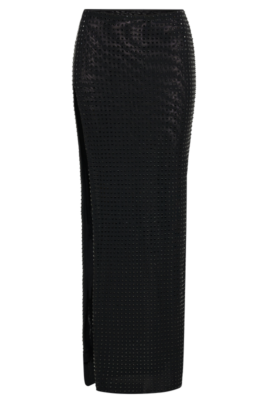 Ellery Square Diamante Maxi Skirt - Black