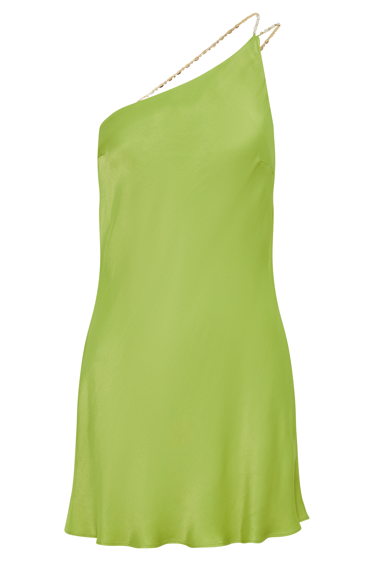 Berina One Shoulder Mini Dress With Pearl Trim - Parakeet Green #11