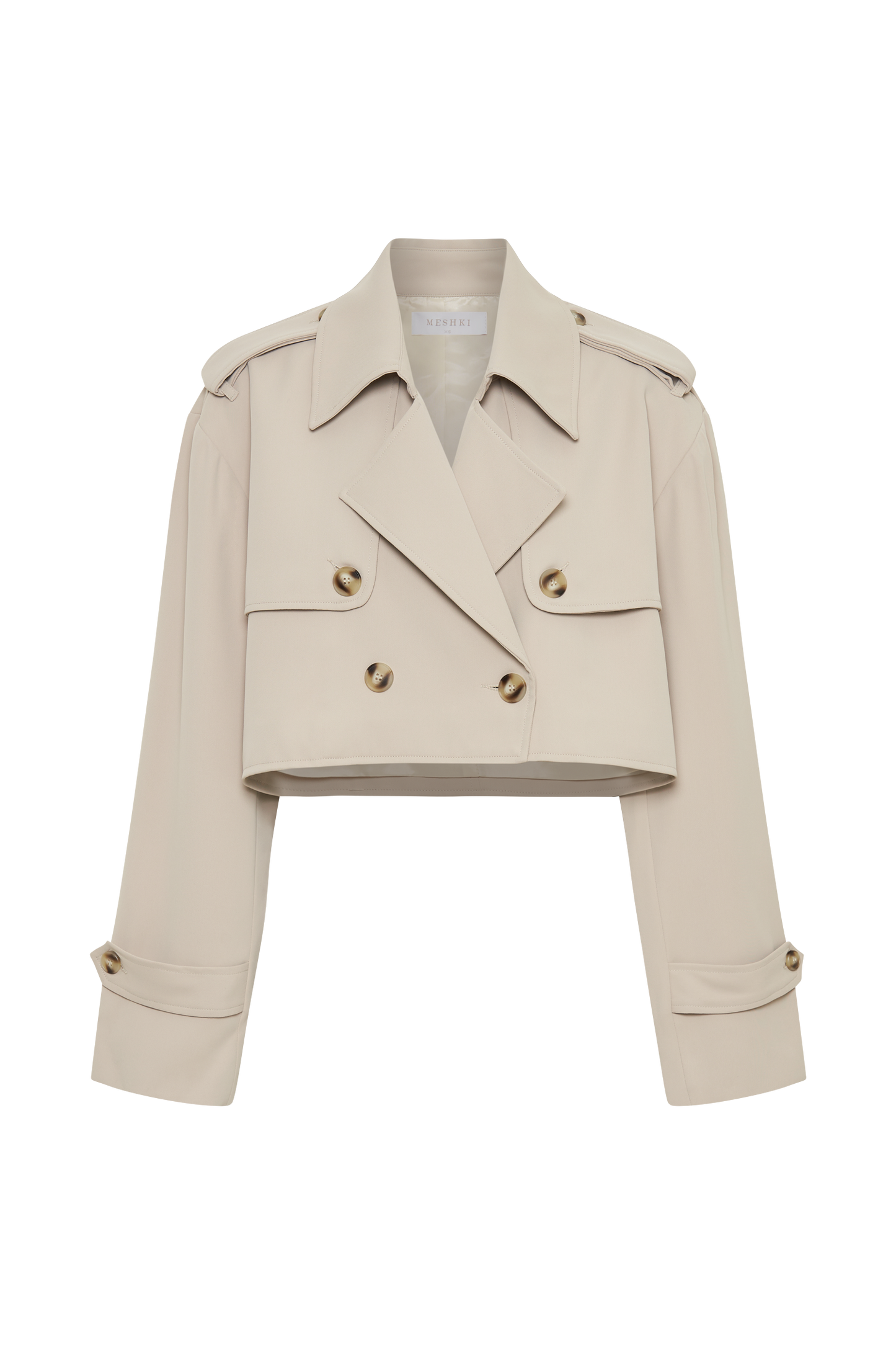 Palmer Cropped Trench Coat - Bone