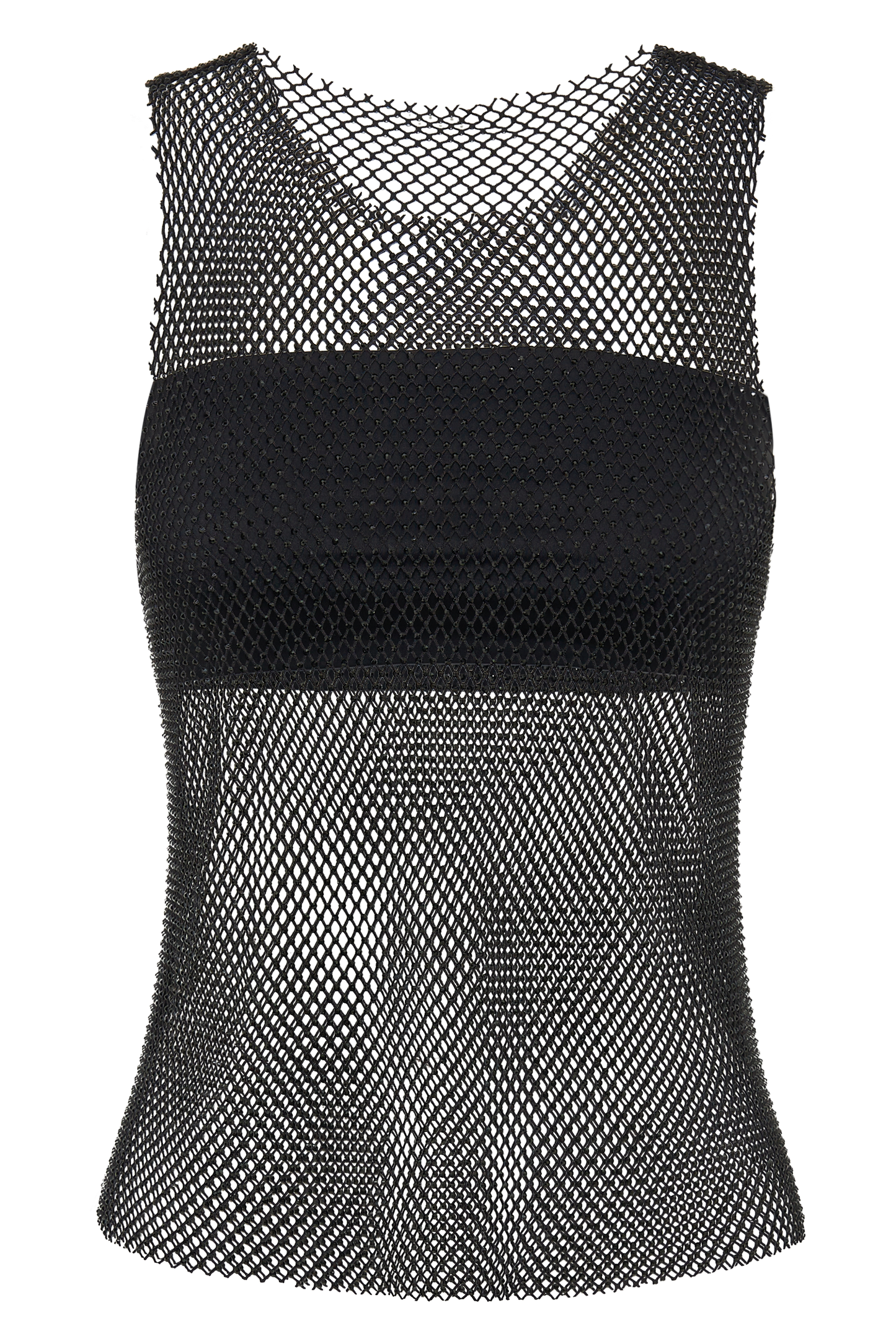 Emerson Diamante Mesh Tank Top - Black