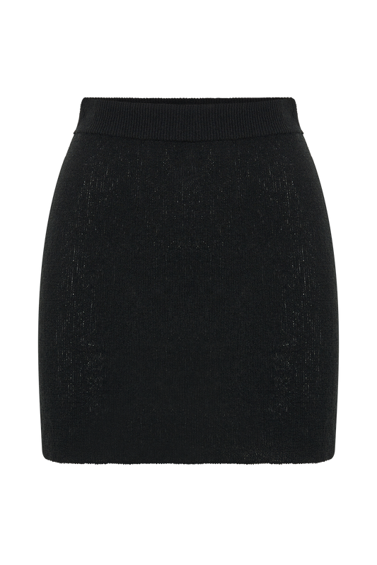 Esme Knit Mini Skirt - Black