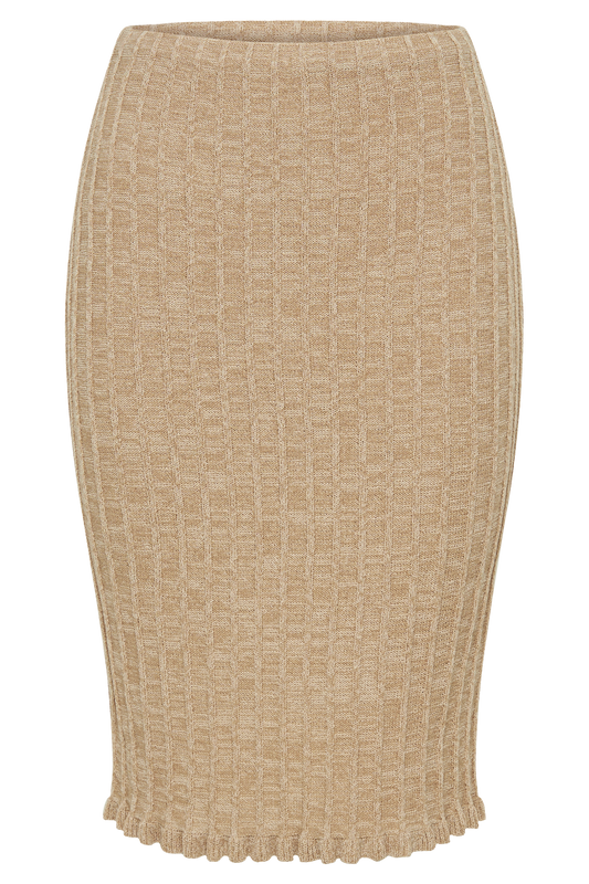 Silvia Knit Midi Skirt - Wheat