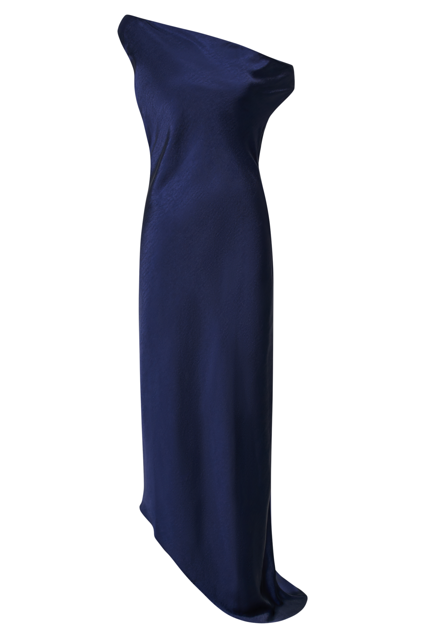 Yvette Slip Maxi Dress With Asymmetrical Hem - Navy