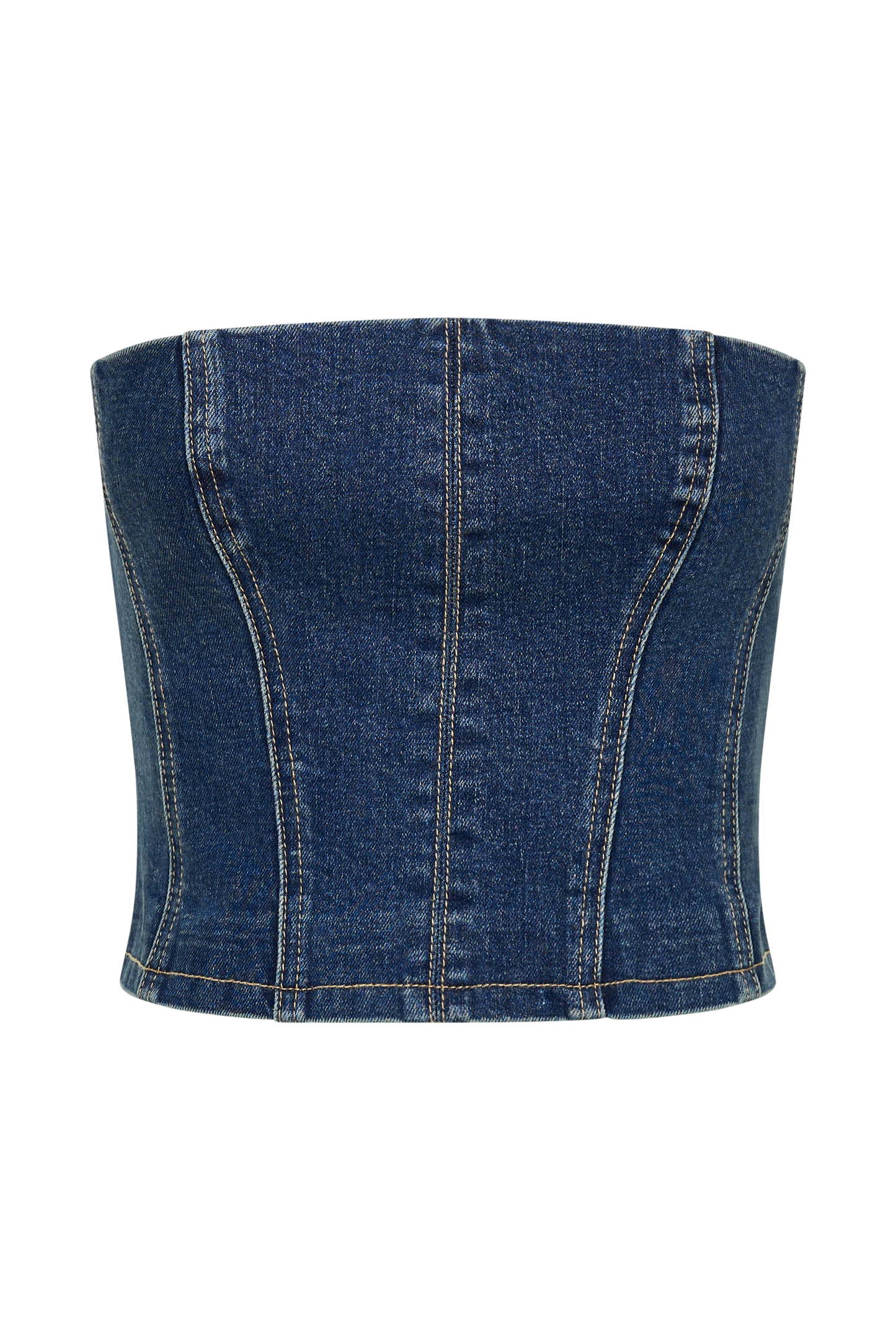 Jordana Denim Tube Top - Dark Blue