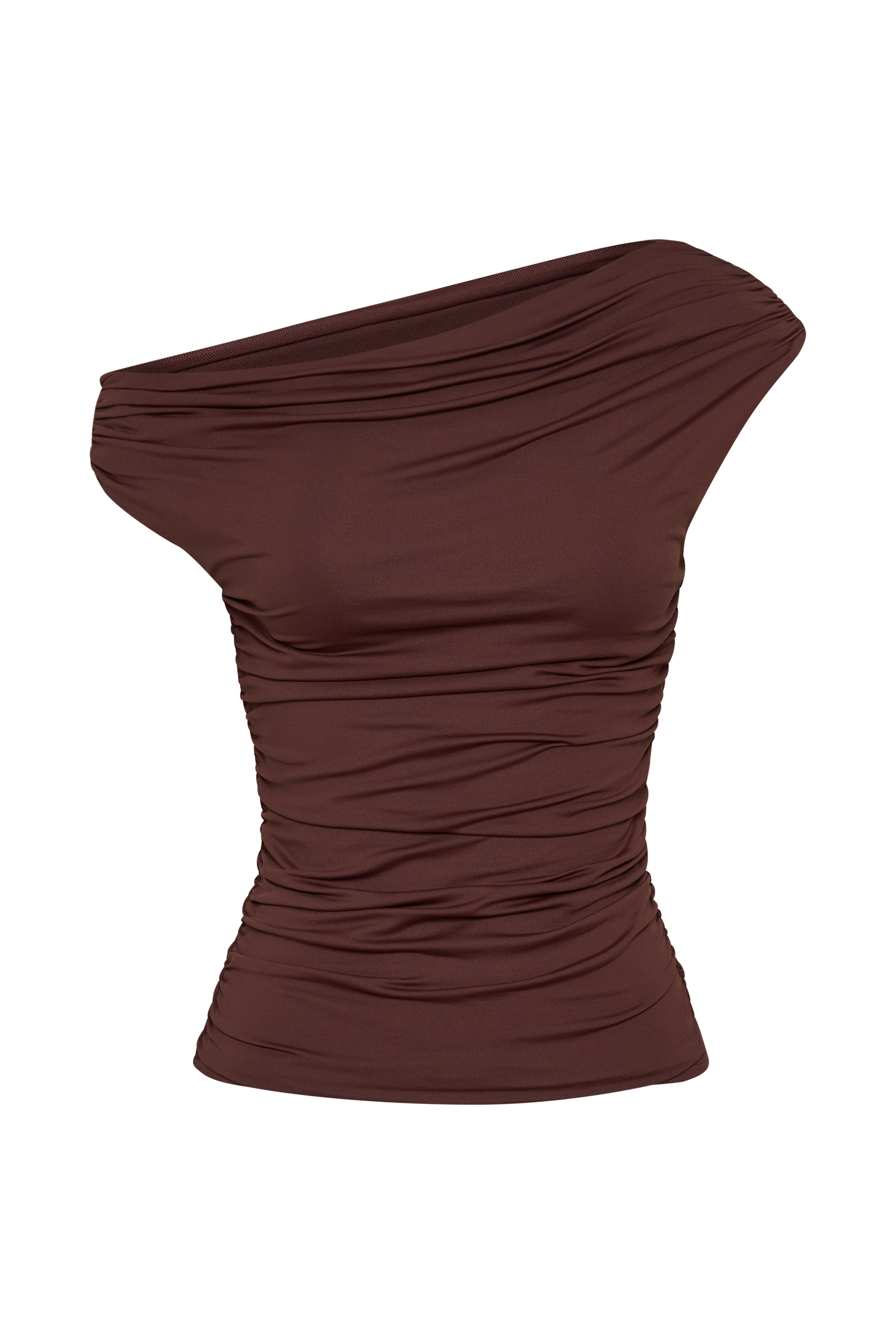 Alayna Recycled Nylon Ruched Top - Chocolate #8
