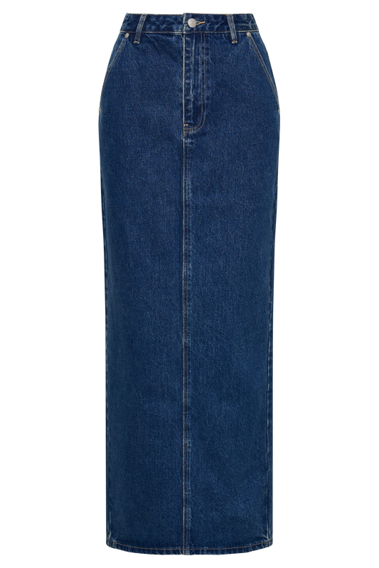 Illona Denim Maxi Skirt - Dark Blue