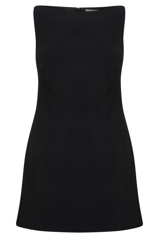 Angela Suiting Mini Dress - Black