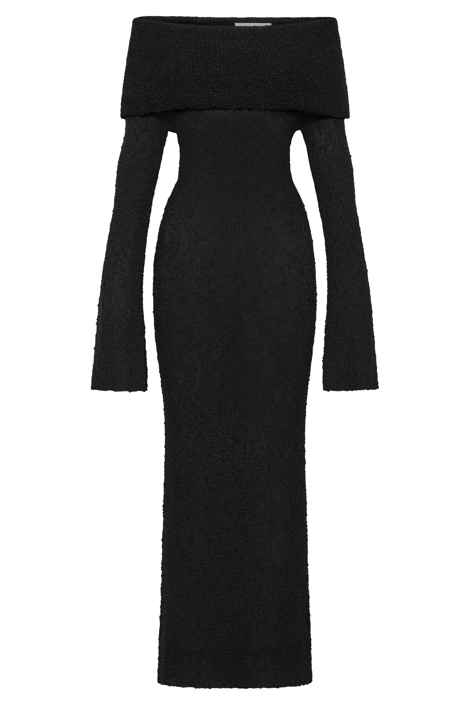Marisol Off Shoulder Boucle Maxi Dress - Black #10