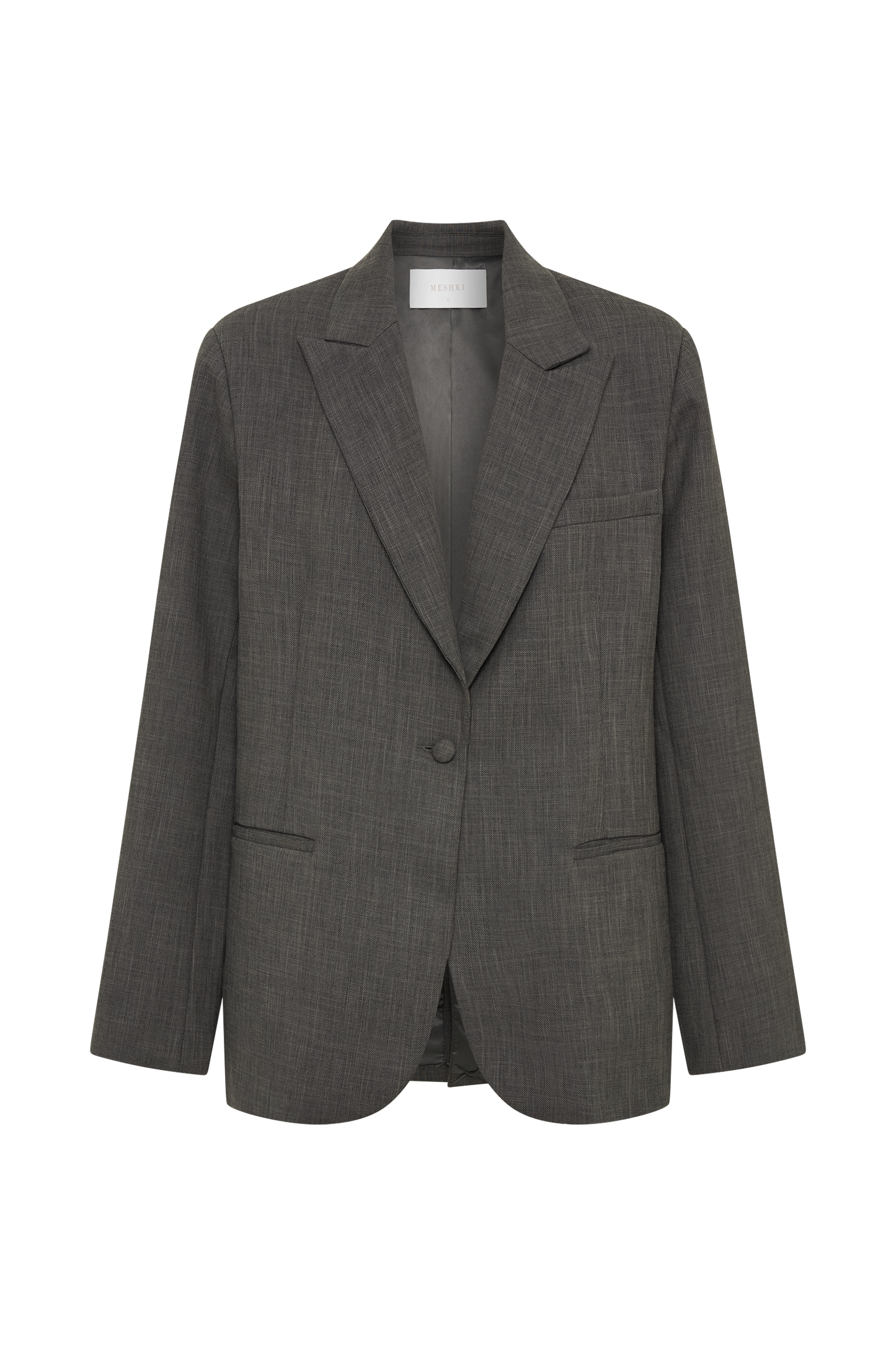 Drew Oversized Textured Blazer - Charcoal